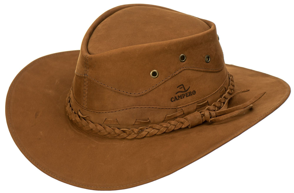 Chapéu Cowboy Country Couro Marrom Nobuk Trançado – Estilo Autêntico Ref-3000