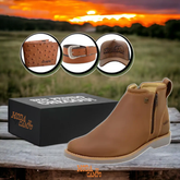 Bota ZB Casual Masculina Couro Legítimo Ortopédica + 3 Brindes